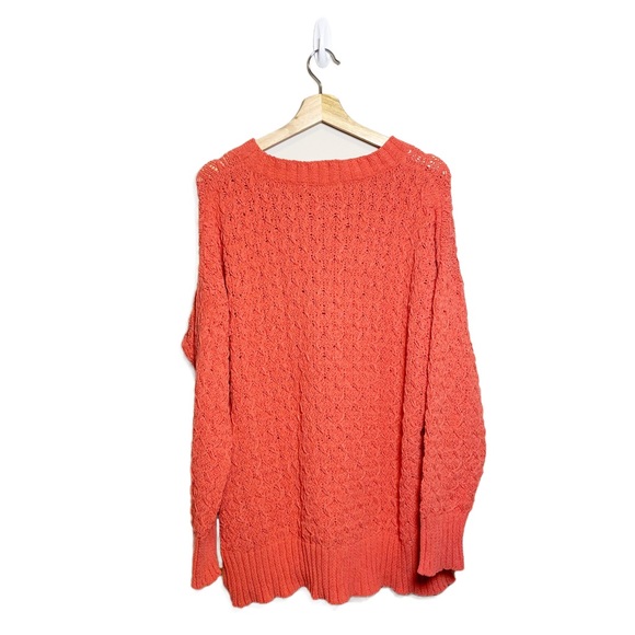 Seven 7 Chenille Textured Sweater Hibiscus Coral - Picture 7 of 7